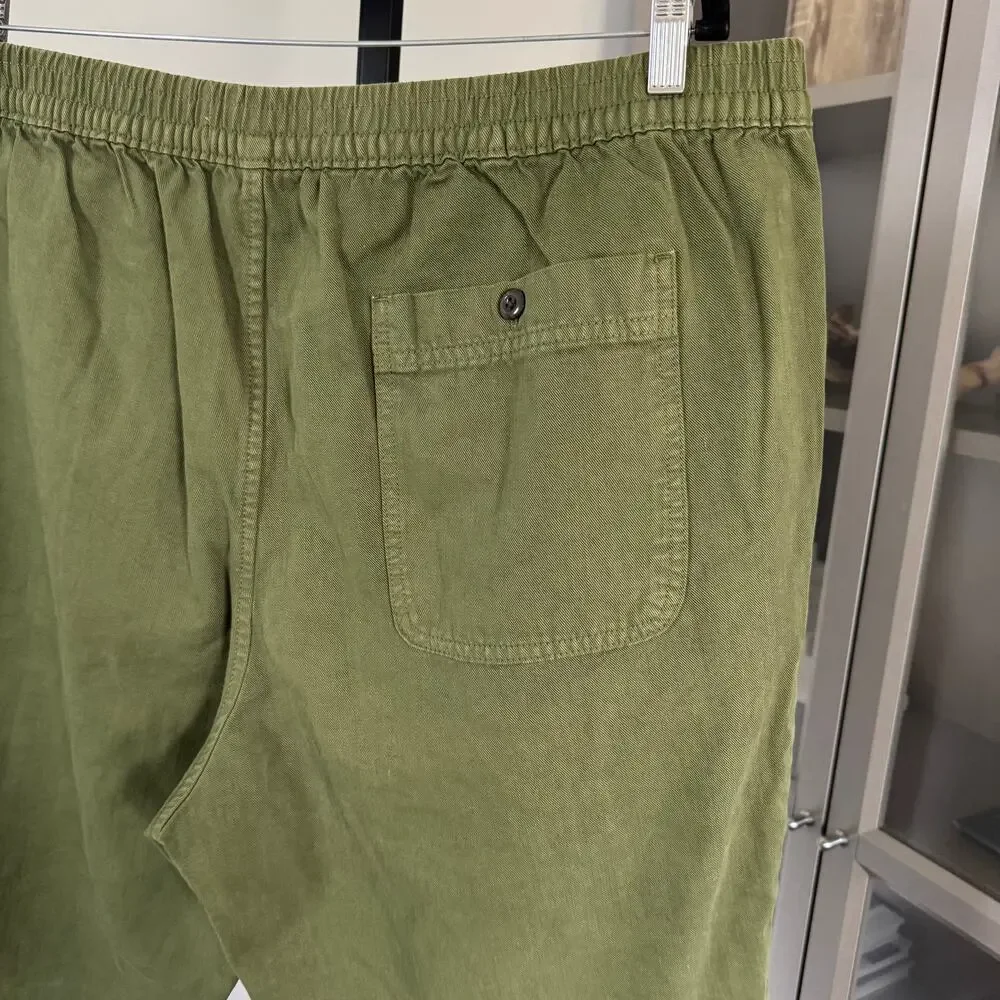 Outerknown Organic Cotton Fatigue Green Pants XXL NEW Elastic Waistband Trousers